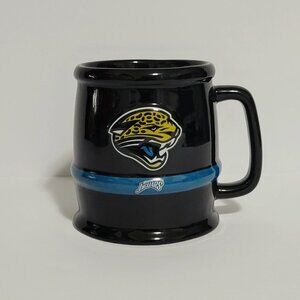 Jacksonville Jaguars Officially Licensed NFL RAISED LOGO Black Coffee Cup/Mug